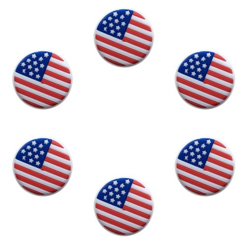 Amosfun 6PCS Tennis Racket Vibration Silicone American Flag Tennis Racquet Shock Absorbers Tennis Racket Strings Dampers for Player