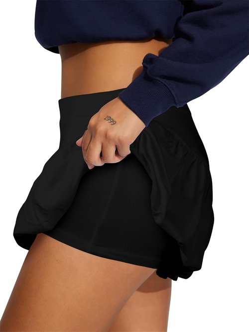 Hafailia Women's Mini Skorts - Sexy Ruched Waist Bodycon A-Line Skirt with Shorts | Stylish & Comfortable