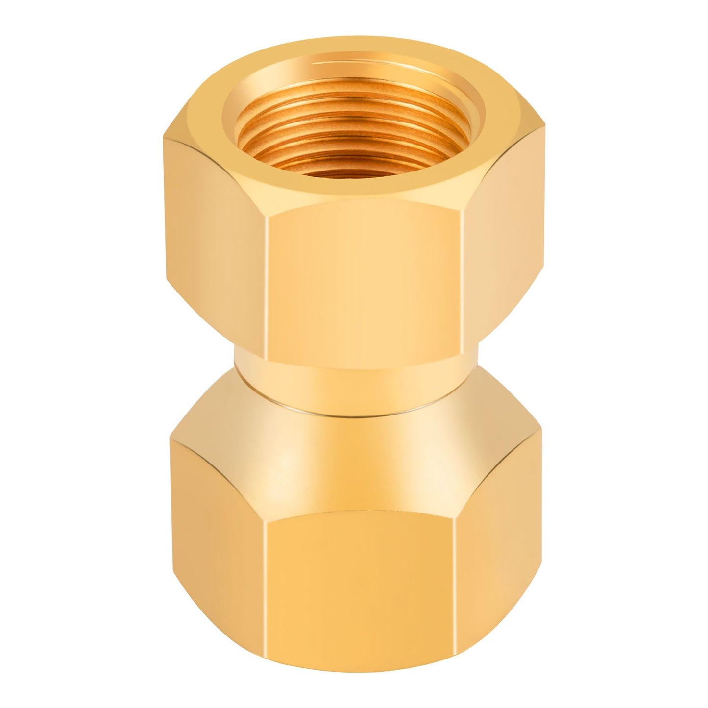 Breezliy 2pcs 1/4 Inch Female Flare x 1/4 Inch Femal Flare Brass Adapter for fuel, oil, air, liquid petroleum (LP) and natural gas lines connections