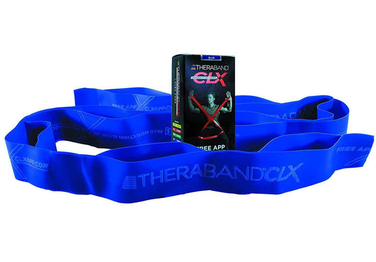 THERABAND CLX Resistance Band with Loops, 5 Feet, Extra Heavy, Blue