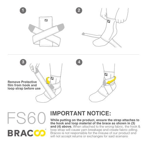 Bracoo 2 Pack Ankle Brace Compression Sleeve for Women & Men, Adjustable Ankle Support Strap for Sprained, Plantar Fasciitis, Pain Relief, Injury Recovery, Running, Workout, GYM, FS60