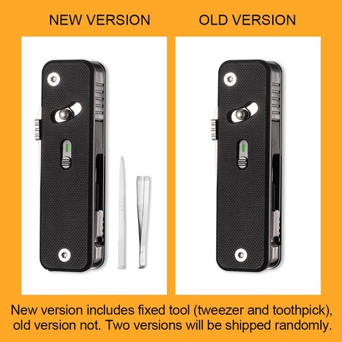 ROXON S503G 9 in 1 Mini Multi Tool EDC Pocket Knife Multitool with G10 Handle,Scissors,Screwdriver,Threader,Awl, Flat Screwdriver,Ruler,Tweezers for Outdoors Fishing Camping,Gifts for Men