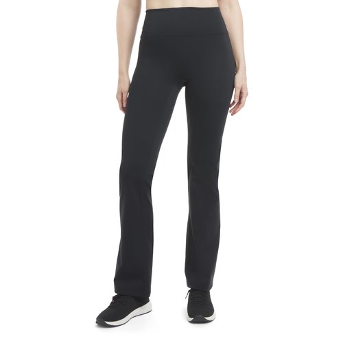 Danskin Women's Active High Waist Straight Leg Yoga Pants, Black Salt, Medium