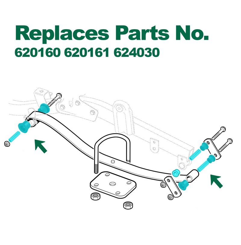 10L0L Complete Rear Leaf Spring Bushing Sleeves Kit for EZGO RXV 2008-up Electric & Gas Golf Cart, Replace OEM 620160 620161 624030