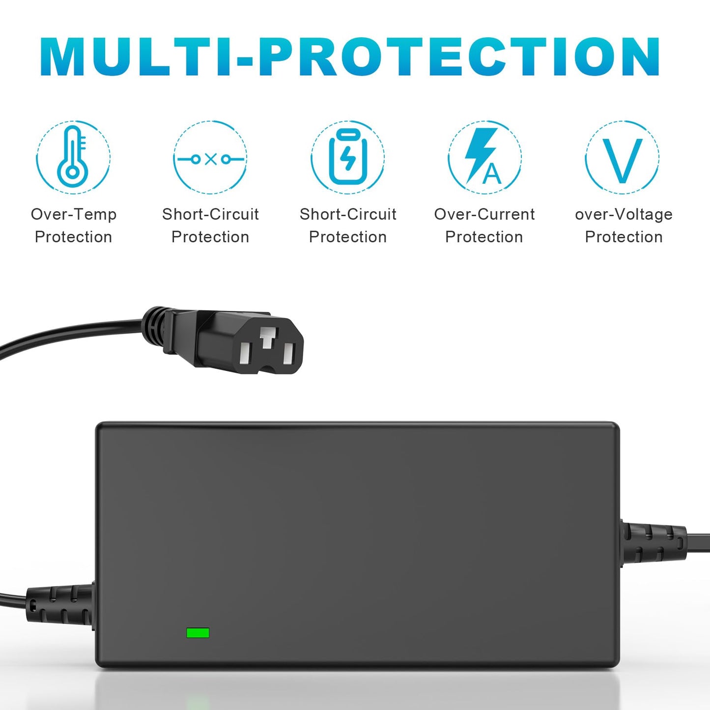 59V 1.8A for 48V 12AH Lead Acid Battery Charger for Electric Bicycle Motor Bike - 3 Holes Plug AC Adapter