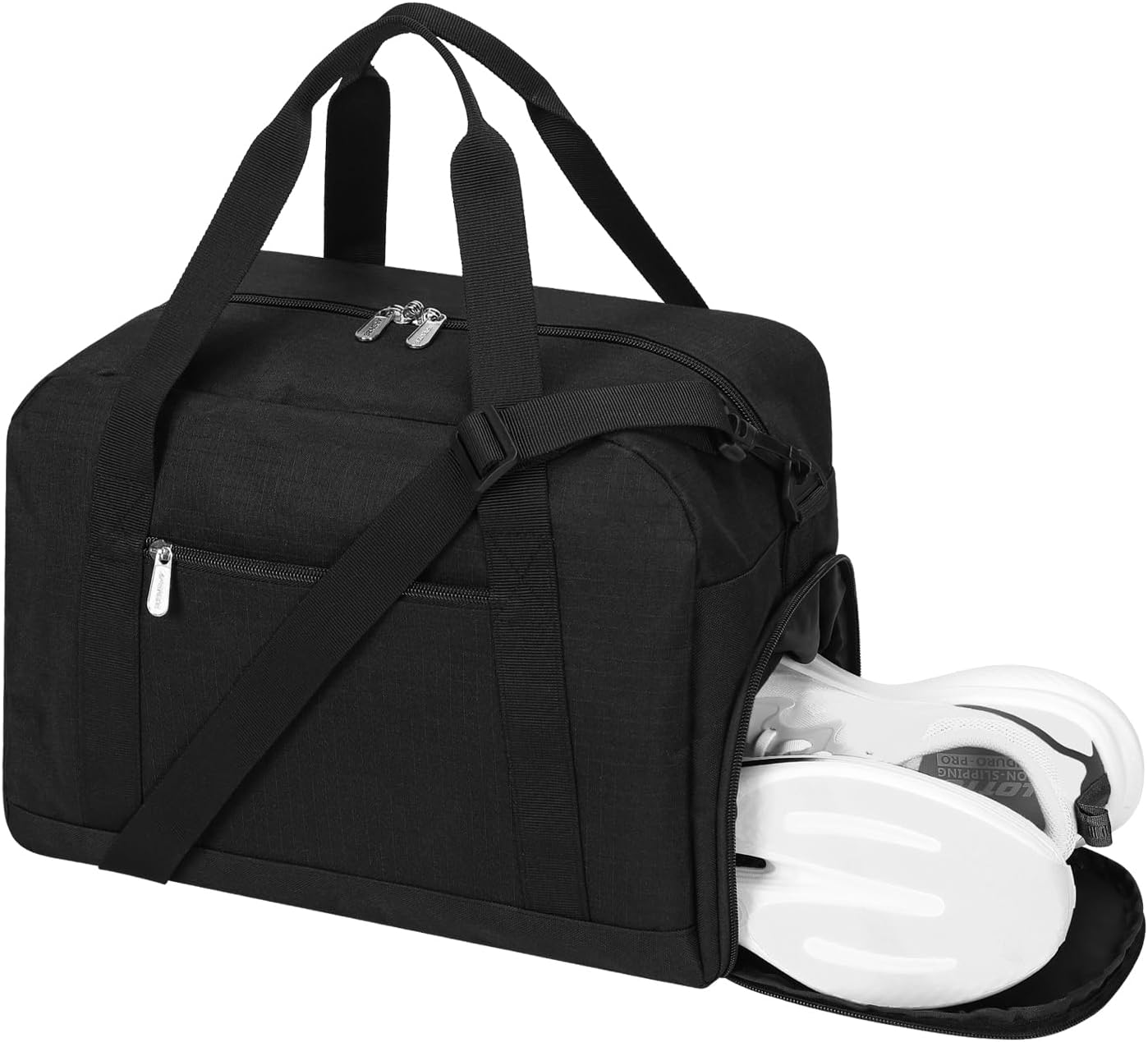 Skiennix Small Gym Bag - Lightweight 14-Inch Mini Duffel with Shoe Compartment | Travel Sport - Black