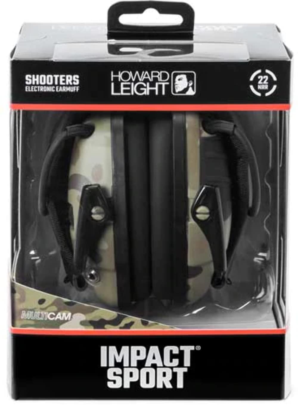 Howard Leight R-02526 by Honeywell Impact Sport Sound Amplification Electronic Shooting Earmuff, MultiCam