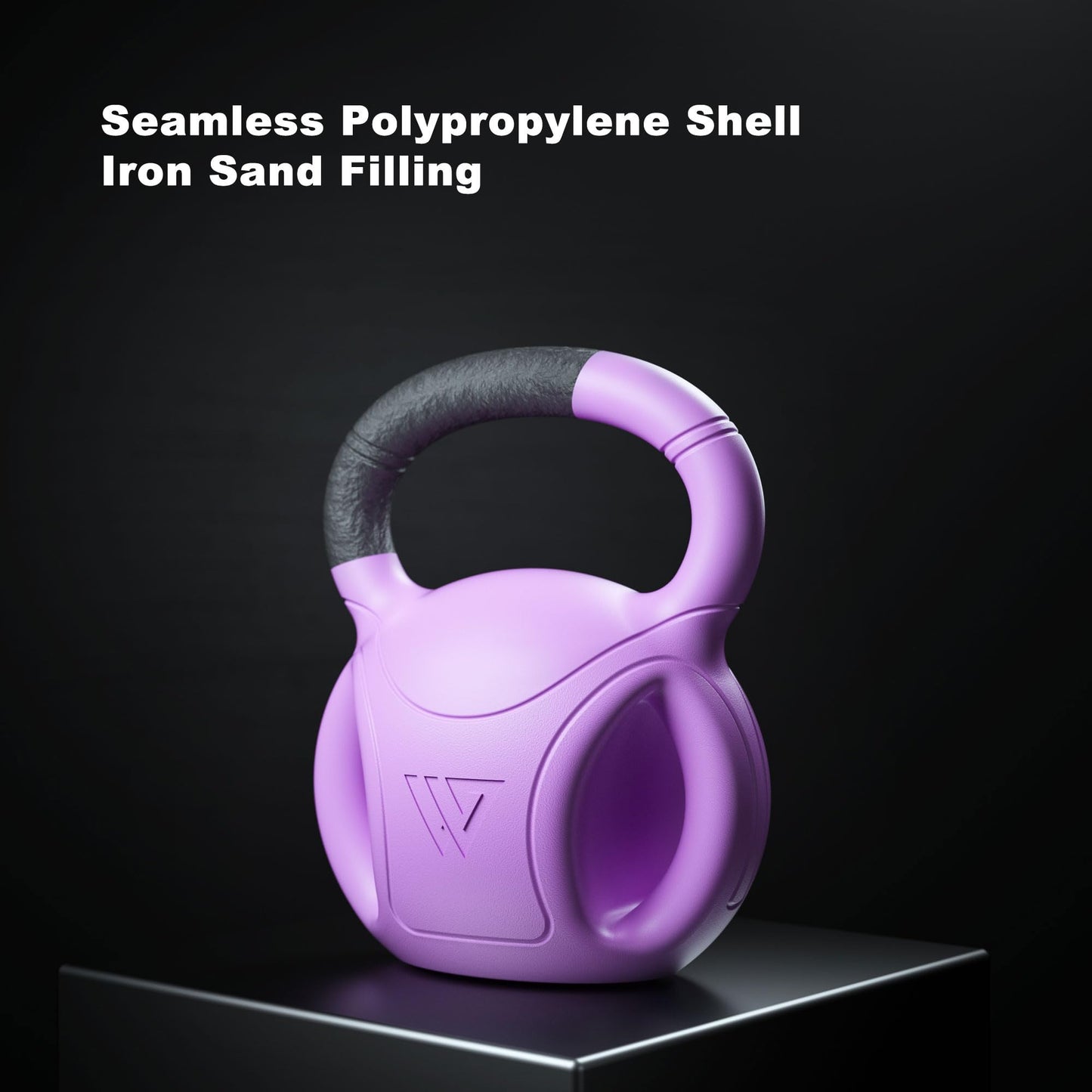 20 lb Kettlebell Weight with Three-handles for Weightlifting, Conditioning and Core Training for Women Men Home Gym [Purple]