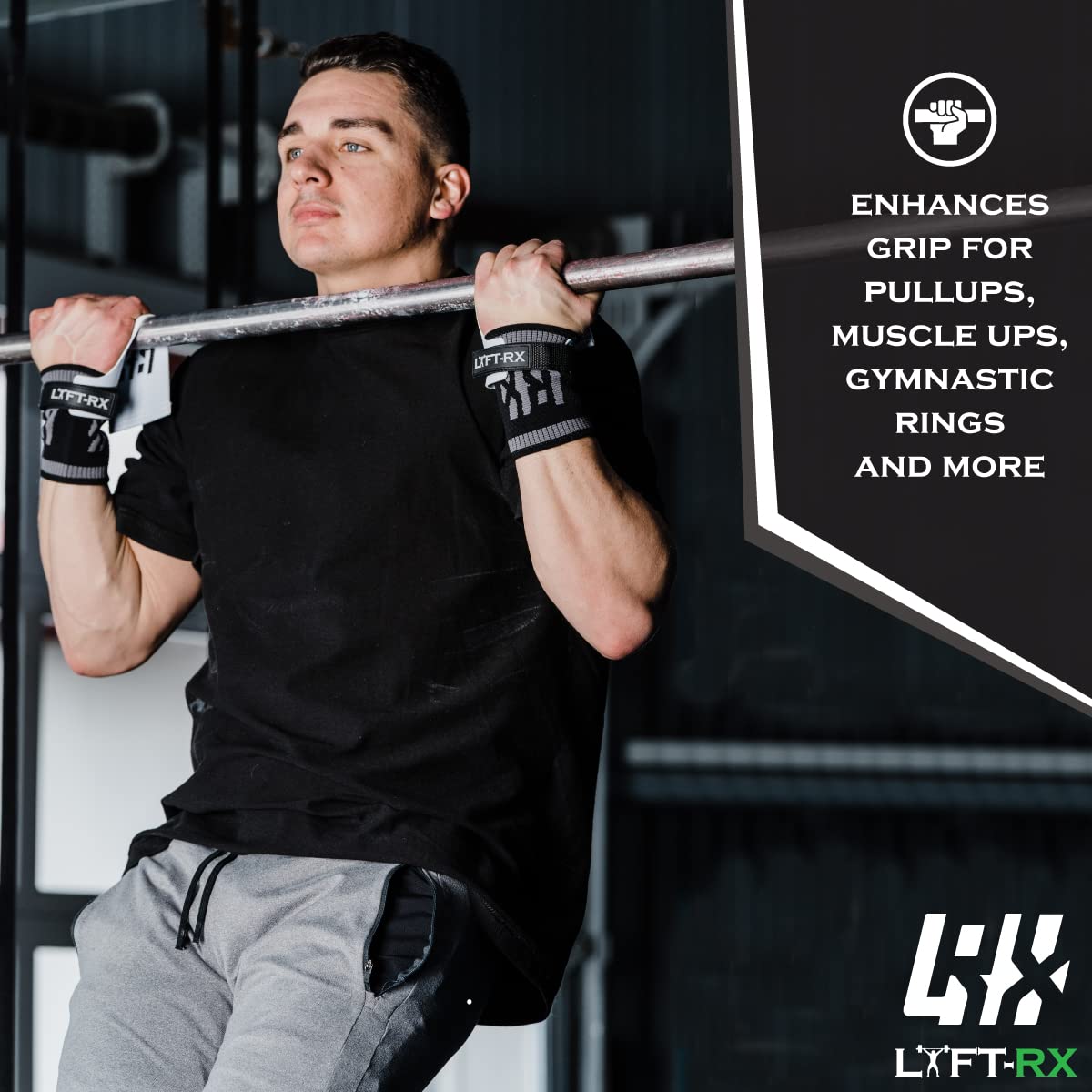 LYFT-RX Carbon Fiber Hand Grips for Weightlifting, Cross Training, Pullup, Muscle Ups - No Hole Fingerless Grip, Gymnastics Fit, Men/Women Lift Gloves, Protects Palms & Enhances Grip