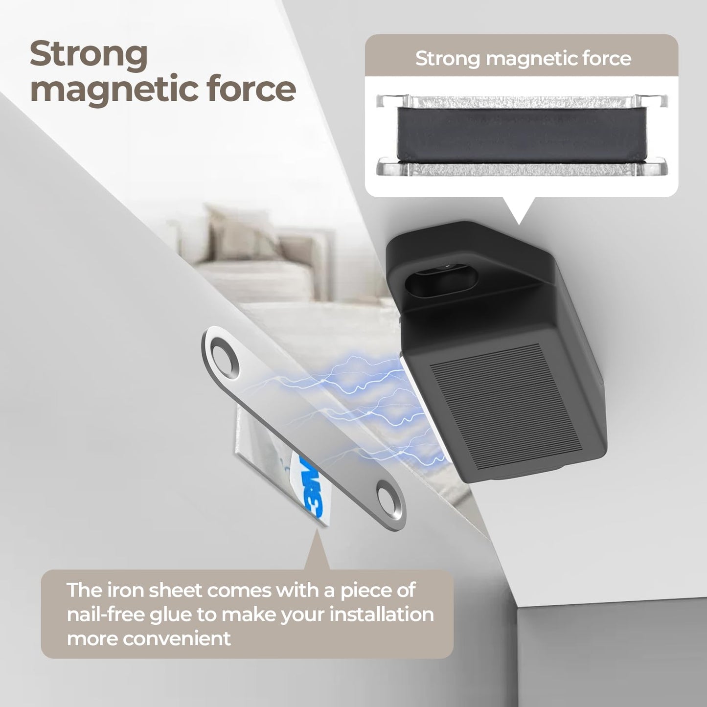 Tonitrui Cabinet Magnetic Catch Door Latch 30LB for Kitchen Drawer Magnets to Stay Closed Magnetic Catch Closet for Drawer（Black 12 Pack）