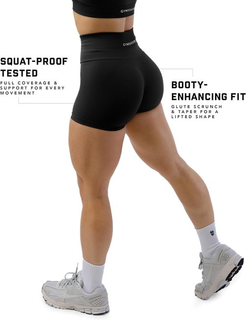 Gymreapers Seamless Athletic Shorts for Women - Squat Proof, High Waisted, Quick Drying Biker & Yoga Running Gear