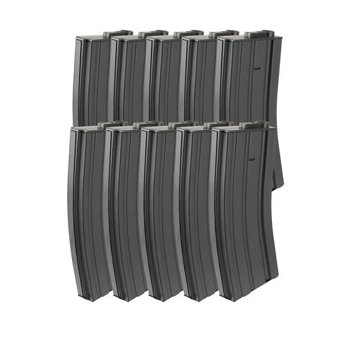 Lancer Tactical 120 Round Mid-Cap G2 Steel 6mm M4 / M16 AEG Airsoft Magazine Clip-10 Pack