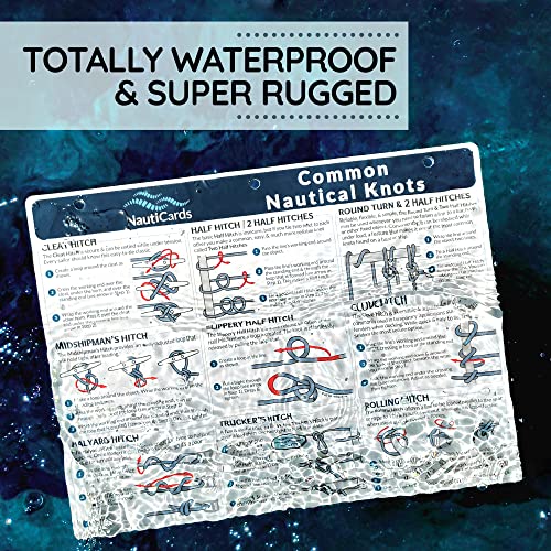 Waterproof Nautical Knots Reference Card - 21 Sailing & Boating Knots