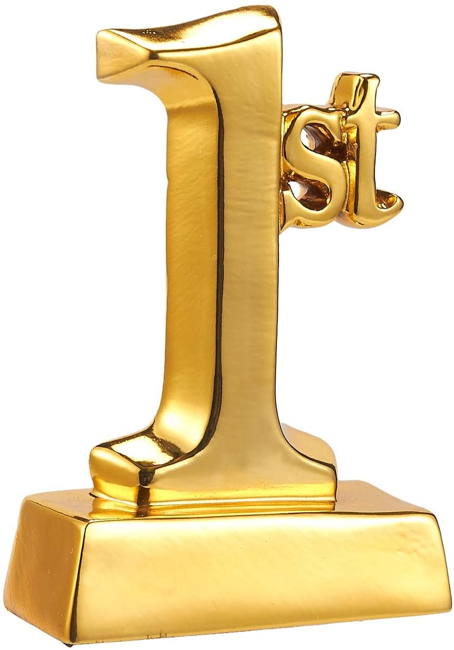 Maplefield Resin 1st Place Trophy - Gold Trophy Cup Finish - Winner Medal Recognition & Sports Award - Mini Awards for Kids & Adults - 5.5 x 3.5 x 1.75 in, Pack of 1