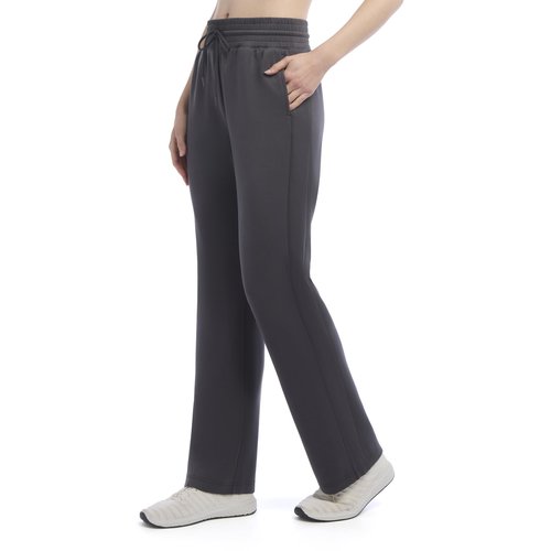 Danskin Women's Sandwashed Straight Leg Sweatpants, Black Salt, Large