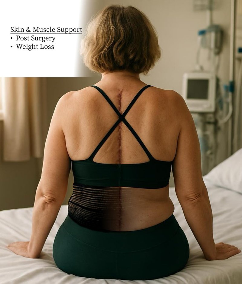 Copper Compression Wrap Back, Waist, Ribs, Knee, Leg, Arm Copper-Infused Compression Bandage, Brace, Support & Binder