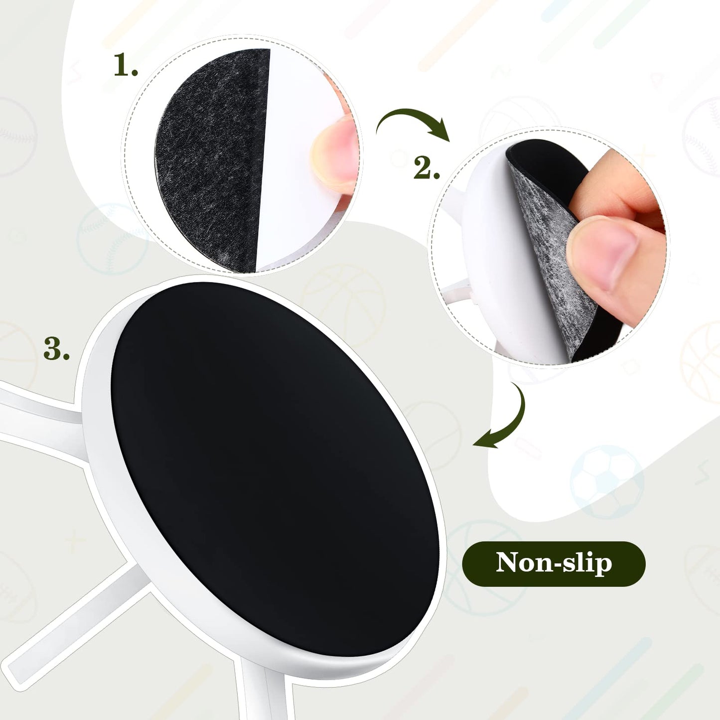 Sumind 3 Pieces Acrylic Small Ball Stand Holder Sport Ball Display Rack Baseball Display Stand with 3 Pieces Non-Slip Rubber Pads for Baseball Golf Softball Tennis Spheres(White)