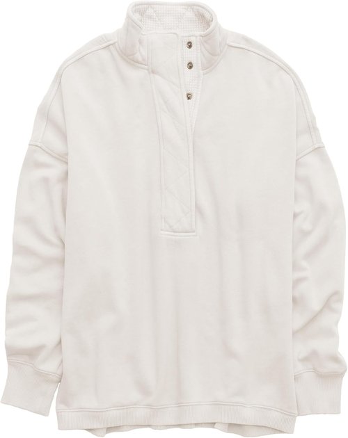 Gacaky Oversized Sweatshirt for Women - Casual Long Sleeve Button Henley Neck Pullover | Fashion Top