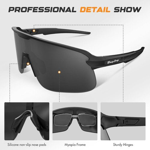 BangLong Sports Sunglasses - UV Protection TR90 Frame for Cycling, Running, and Fishing Activities