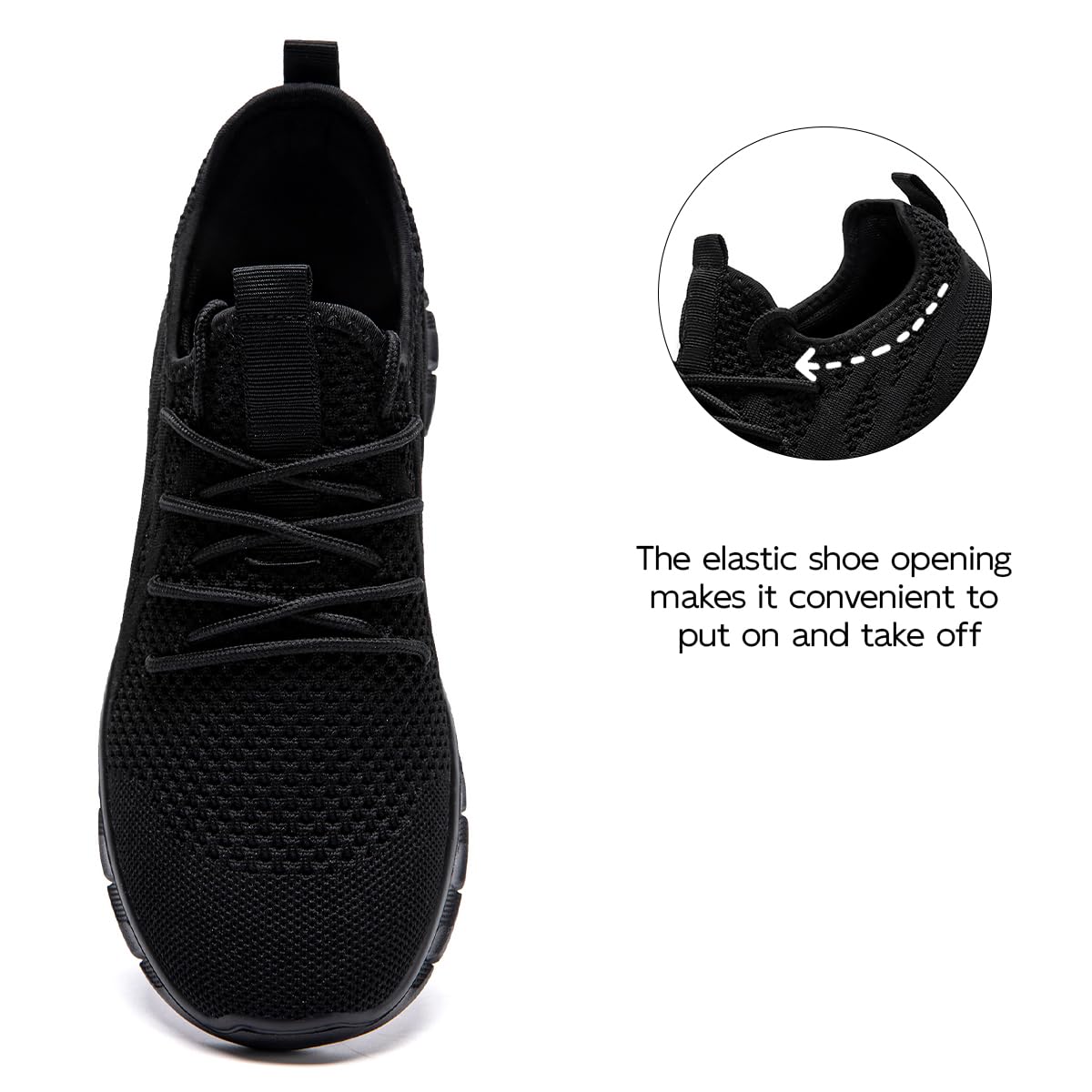 MGBDSZ Mens Walking Tennis Shoes Slip On Hiking Running Sneakers Non Slip Fitness Casual Workout Athletic Gym Lightweight Breathable Comfortable Trainers Black US 11