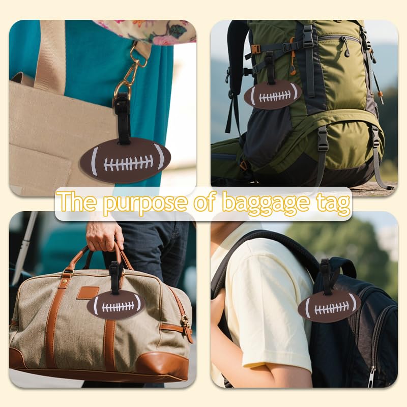 Football Luggage Tag - Round Name Tag for Travel