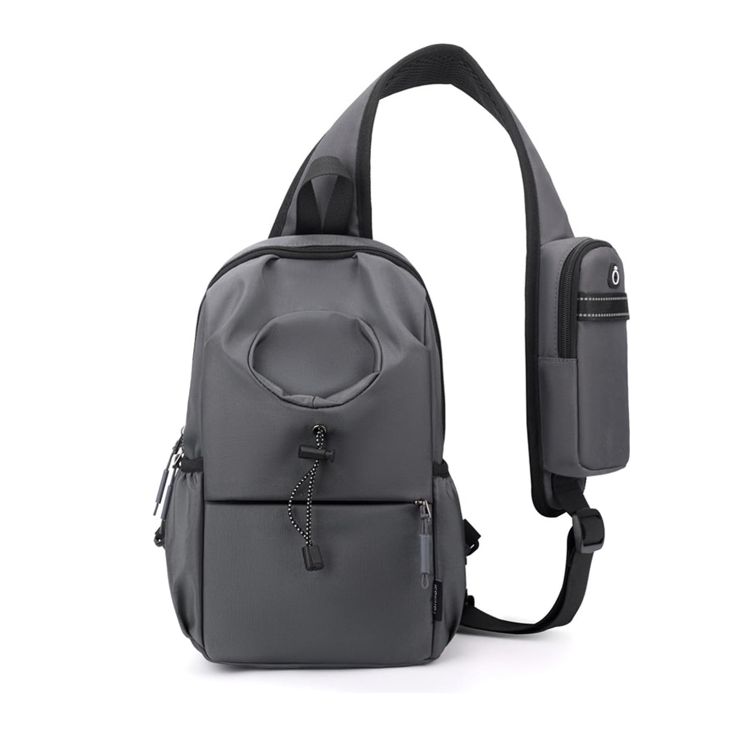 FANDARE Sport Sling Bag Men Chest Pack with Shoulder Pocket Women Versatile Motorcycle Crossbody Sling Bag Cover Pack Carry Body Wallet for Hiking Running Outdoor Travel Daypacks Dark Grey