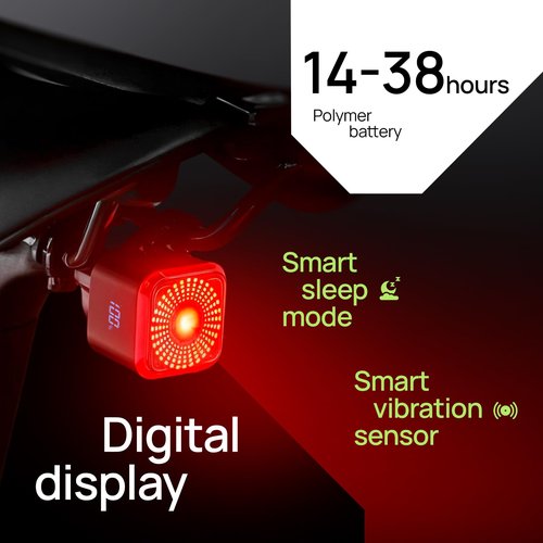Smart Bike Lights Front and Back, R15 Kit, USB C Rechargeable with Auto Brake Sensing, 500 Lumen Waterproof Bicycle Headlight & Tail Light Set for Night Riding, Long Battery Life for Cycling Safety
