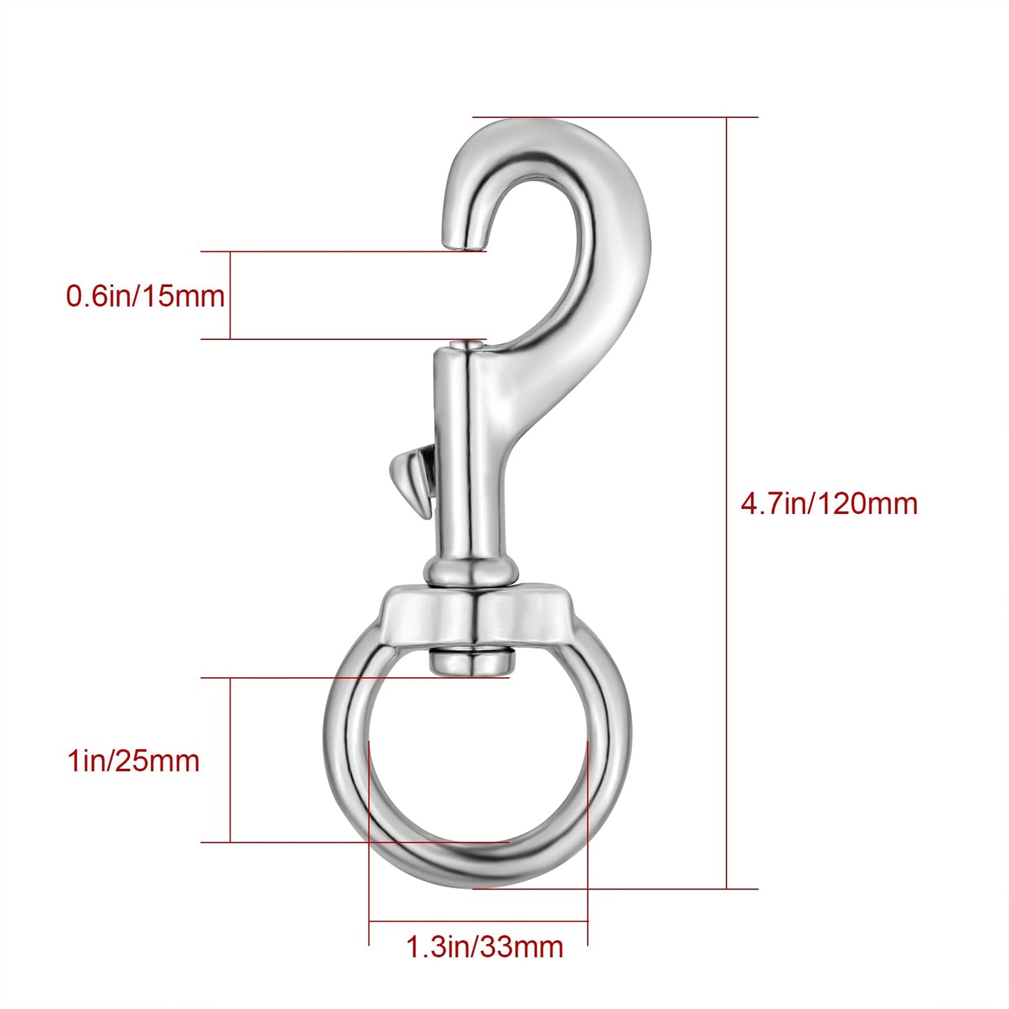 Swivel Eye Bolt Snap Hooks Dog Leash Clip Leash Clasp Large Heavy Duty 4.7 Inch 2 pcs