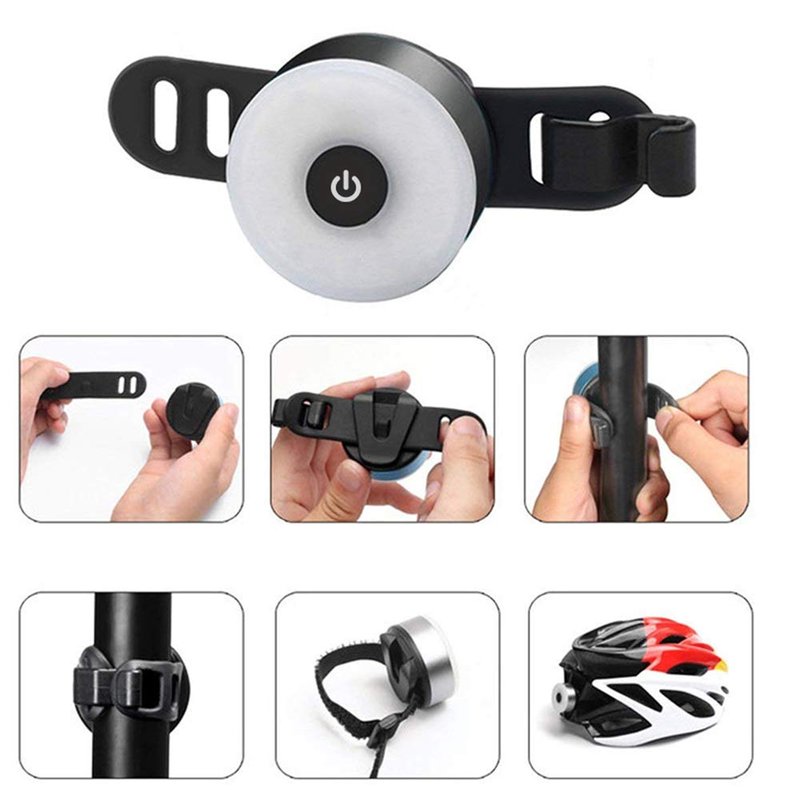 WASAGA USB Rechargeable Bike Tail Light - IPX5 Waterproof, Ultra Bright LED, Cycling Accessories (Grey)