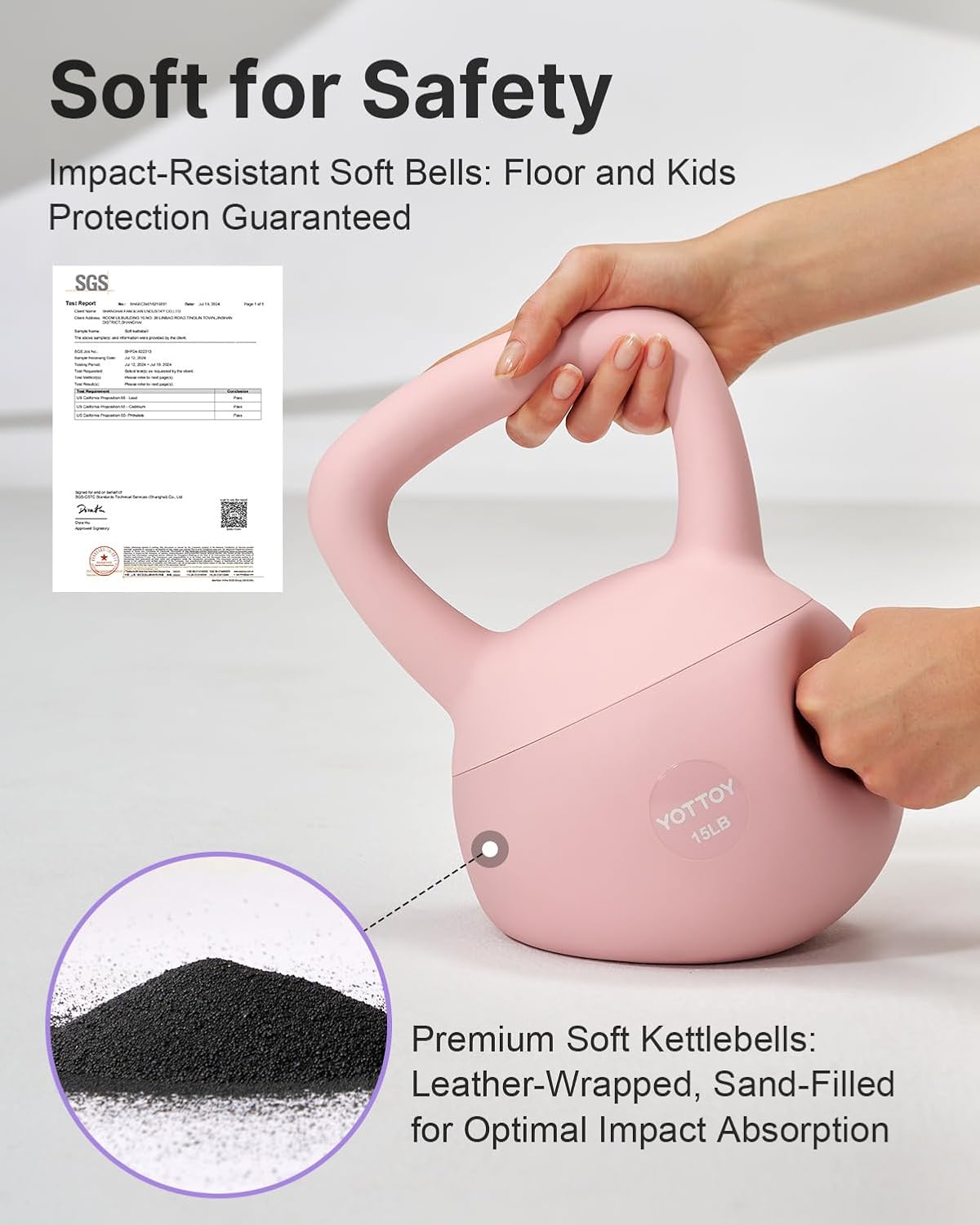 YOTTOY Soft Kettlebell - Anti-Slip Grip Weight for Safe Home Workouts | Perfect for Strength Training