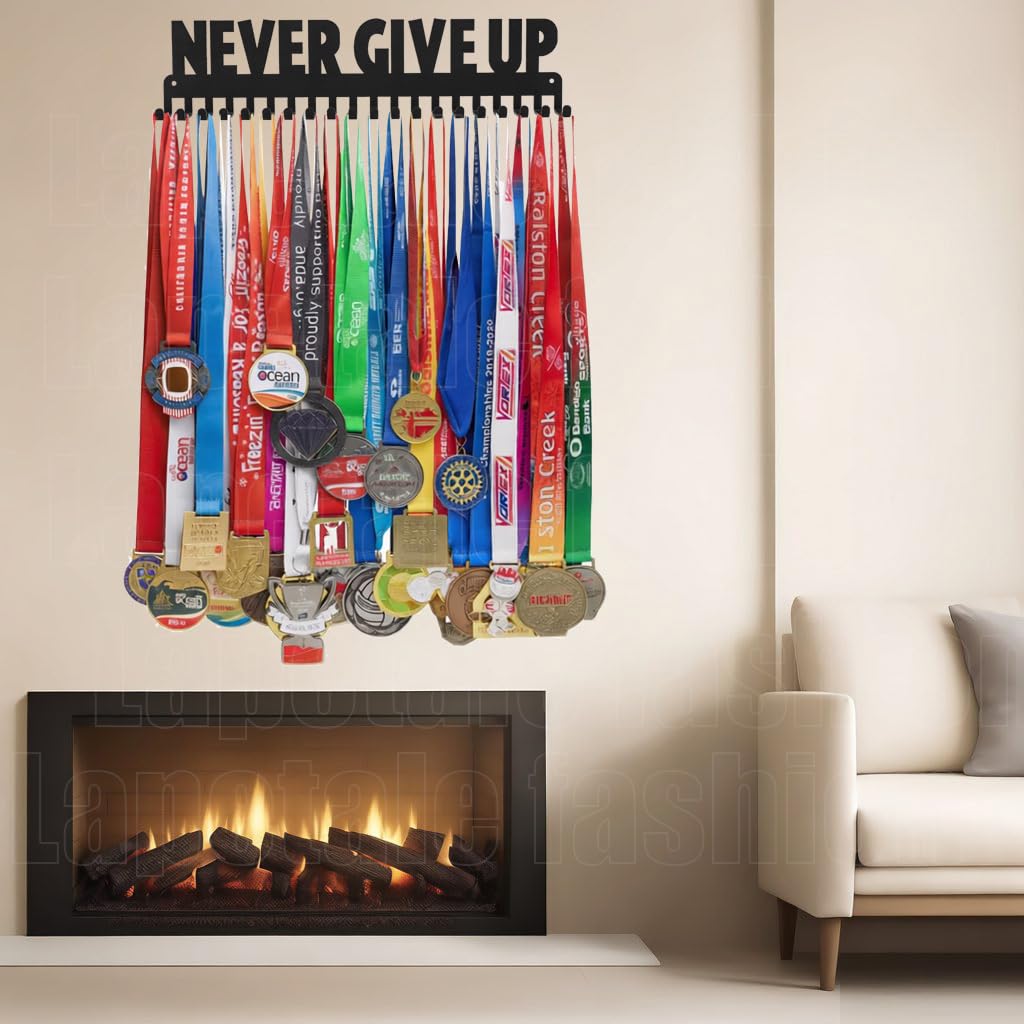 Lapetale Fashion Medal Hanger Holder Display Rack Award Ribbon Organizer for Race,Running,Soccer,Gymnastic,Wrestling,Upgraded Hooks Easy Install Easy to Use Common Slogans Normal Font