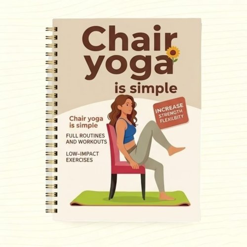 30-Day Chair Yoga Guide by [Brand Name] - 60 Workouts for Weight Loss & Flexibility | Spiral Bound, 5.5x8.3 Inch, Beige