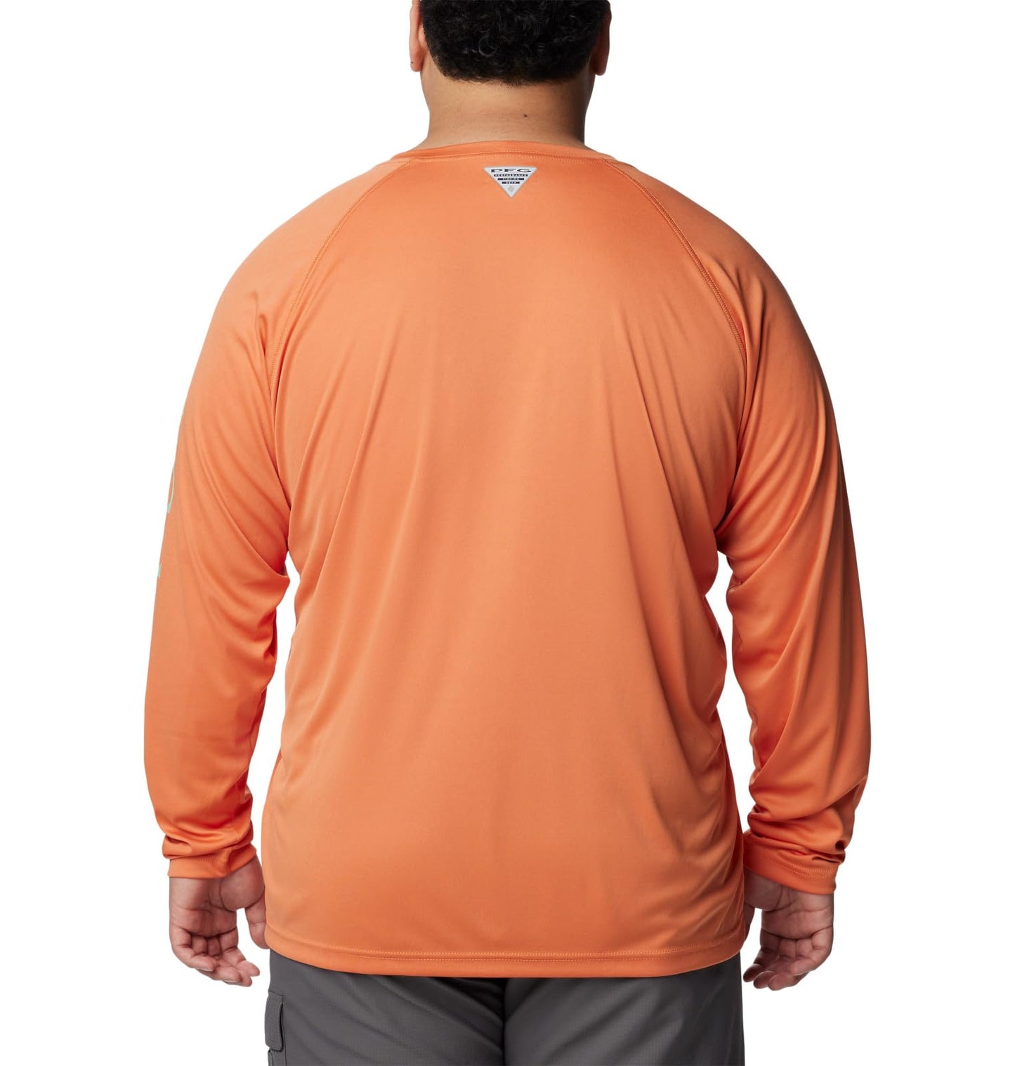 Columbia Men's Terminal Tackle Long Sleeve Fishing Shirt, Dusty Orange/New Mint Logo, X-Large