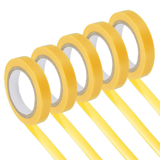 YELARXI Grip Fishing Tape, PVC Racquet Finishing Tapes Racket Accessories Sticky Seal - Fitting for (Tennis, Badminton, Squash), 5 Pack & 32.8ft & Yellow