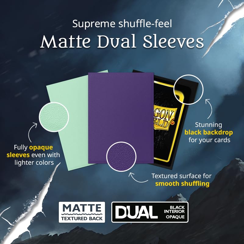 Matte Dual Standard Size Card Sleeves - 100ct Black & Gold