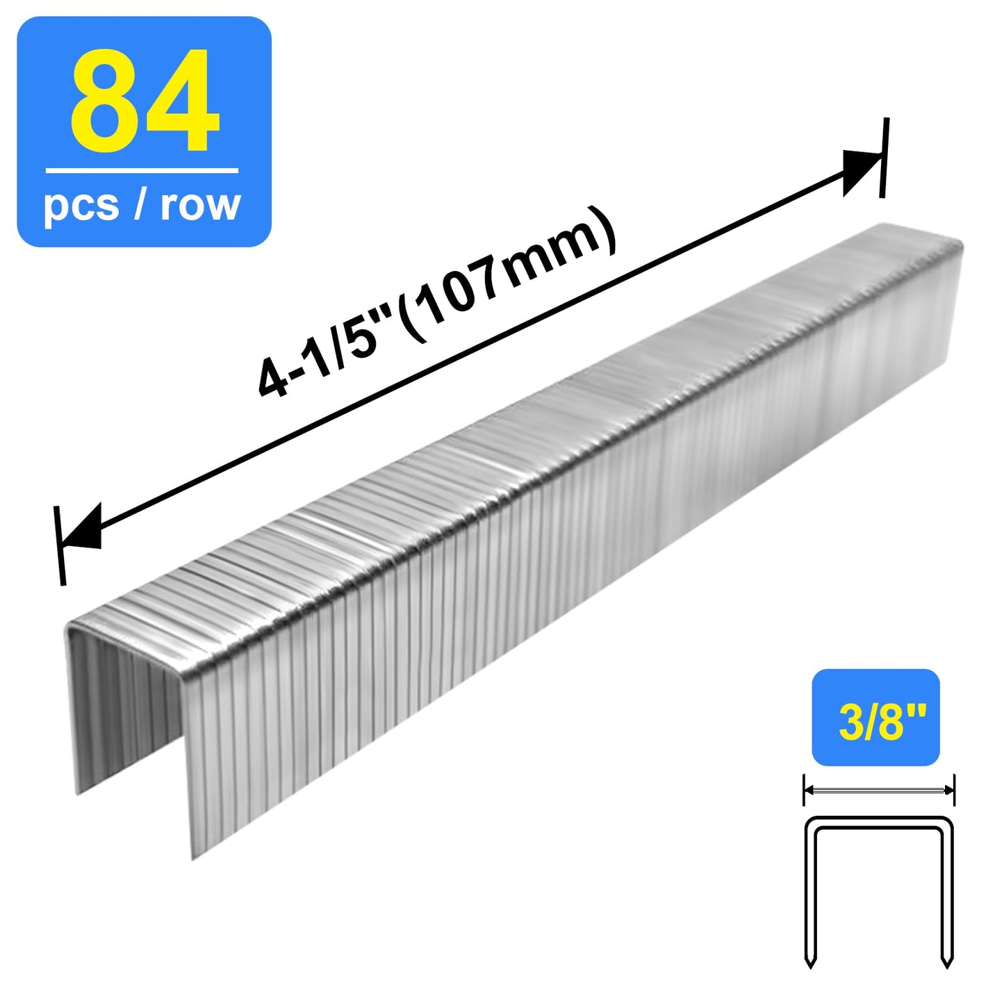 SimCos 20 Guage 304 Stainless Steel T/50 Staples, 3/8" Crown Upholstery 1/4" to 9/16" Leg Length Staples for Staple Gun or T-50 Stapler (1/4"+1/2"-1000 pcs)