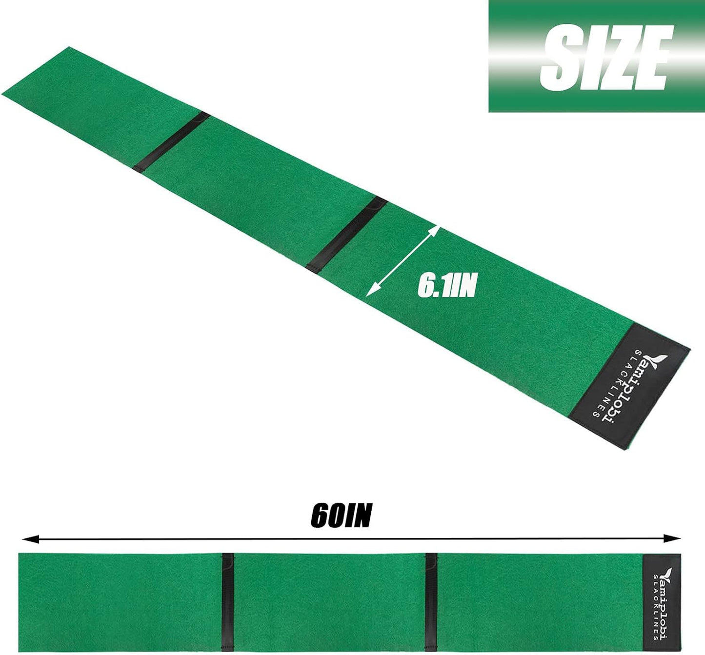 Tree Protector Kit - 60" x 6" Non-Slip Felt Wraps with Anti-Slip Straps | Ideal for Ziplines & Hammocks - Green