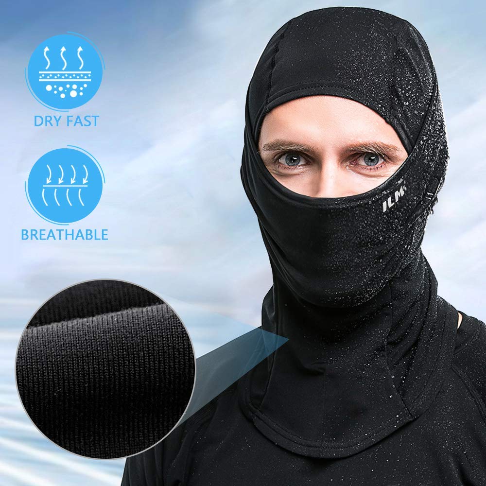 ILM Adult Motorcycle Balaclava Face Mask for Ski Model FM01A Men Women Black