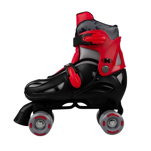Hyper Youth Boys 2-in-1 Adjustable Roller Skates – Red/Grey, Convert Between Inline & Quad for Versatile Fun, Easy Push-Button Fit Adjustment, Durable Construction, Smooth Rolling Wheels & Dual Brakes