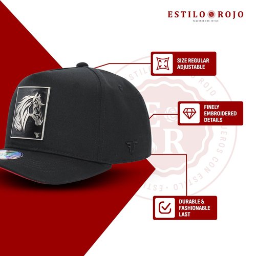 Ferreti Culiacan The Horse Hat - Premium Black Trucker Hats for Men and Women, Ball Caps for Men for Any Occasion, Gorra para Hombre Ajustable, Black Snapback Cap - Adjustable Size