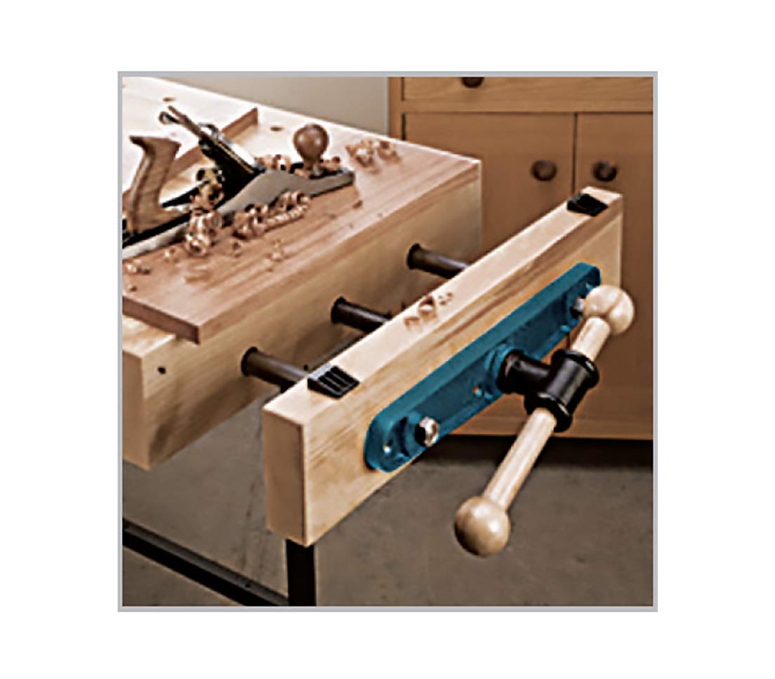 Groz 7-inch Woodworking Front Vise | Cast Iron Body and Socket | Quality Wood Handle | Exceptionally Sturdy | Perfect for Professional Craftsmen and Woodwork Studios (39020)