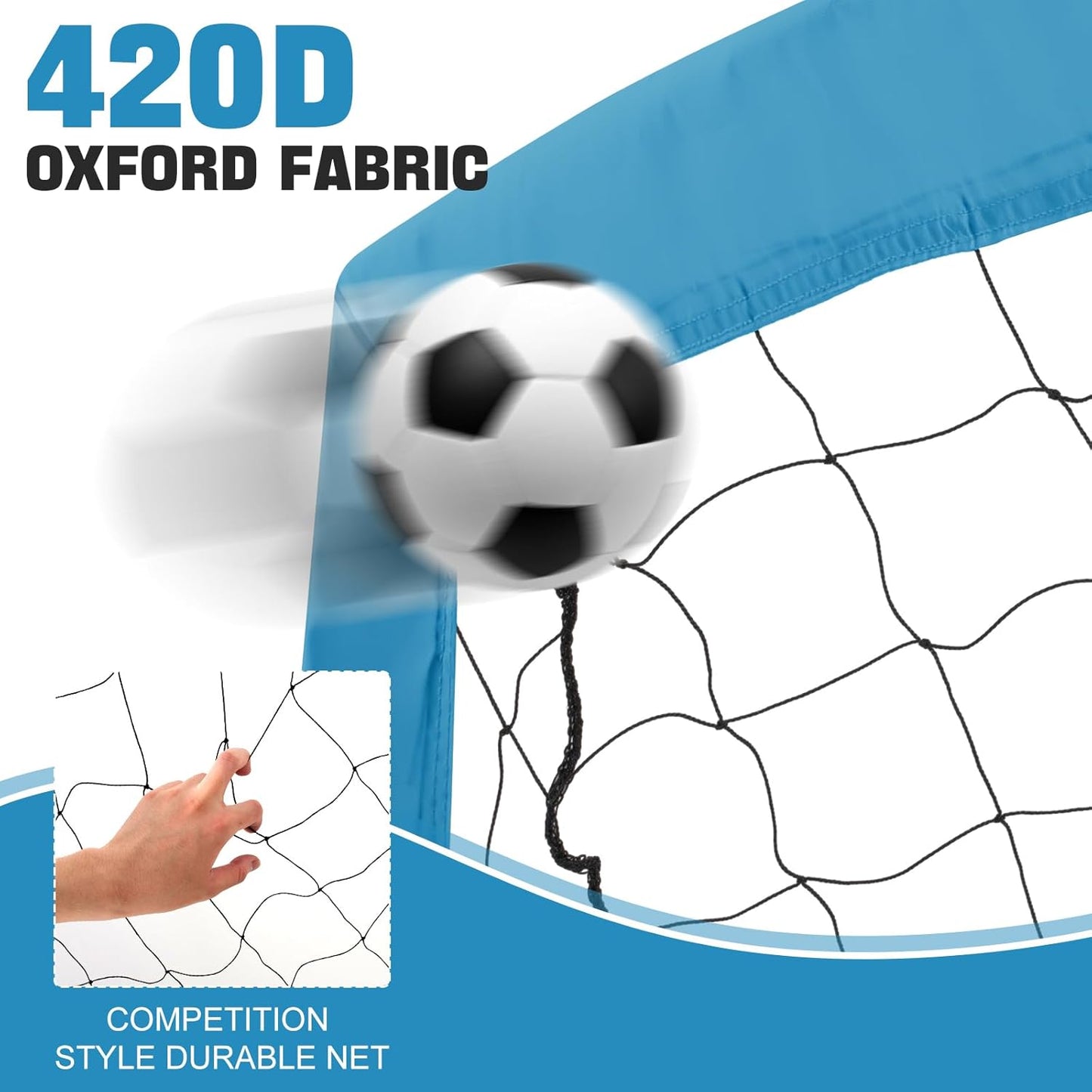 RUNBOW 5x3 FT Portable Kids Soccer Goal - Folding Soccer Net with Carry Bag for Indoor/Outdoor Training