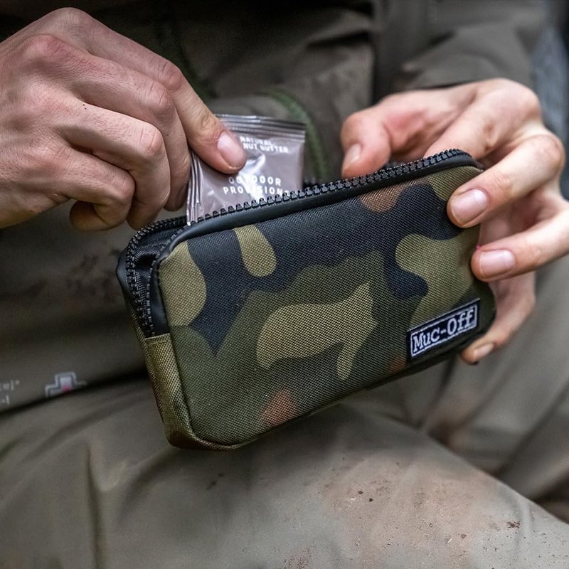 Muc-Off Essentials Case, Camo - Bike Pouch, Cycling Phone Wallet with Zipper - Bike Accessories for Storing Mobile Phone and Bike Tools