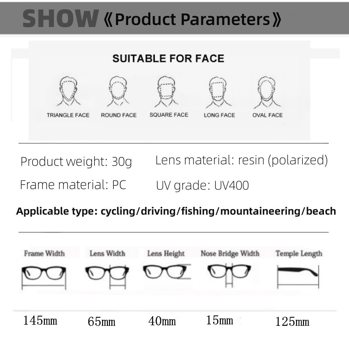 YUHANOER Polarized Sport Sunglasses Cycling Driving Fishing Baseball Running Glasses for Men Women,UV400 Glasses (Polarized Camo Gery)
