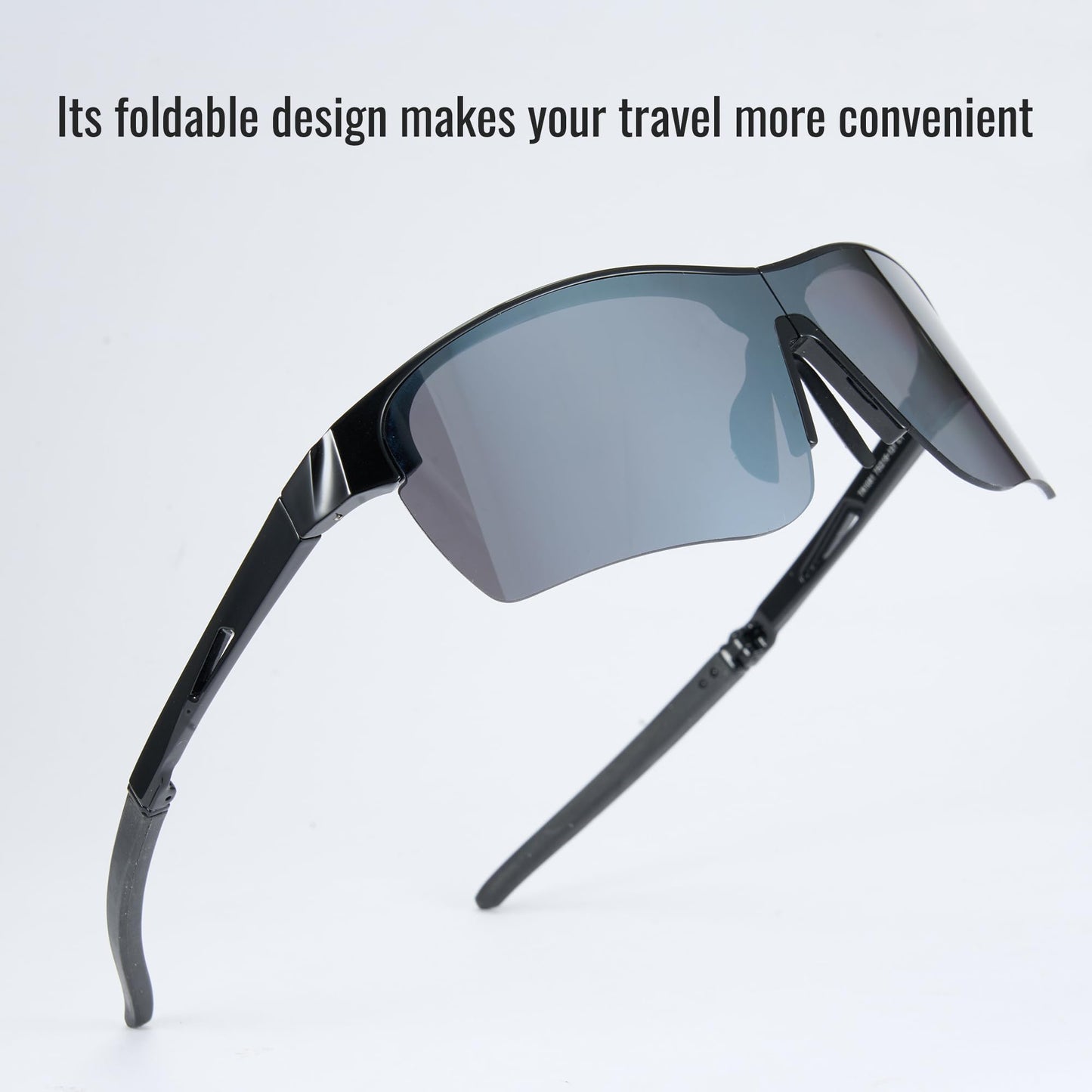 Cyxus Folding Cycling Running Sunglasses Men Rectangle TR90 Frame Lightweight Sport UV400 Protection 1242