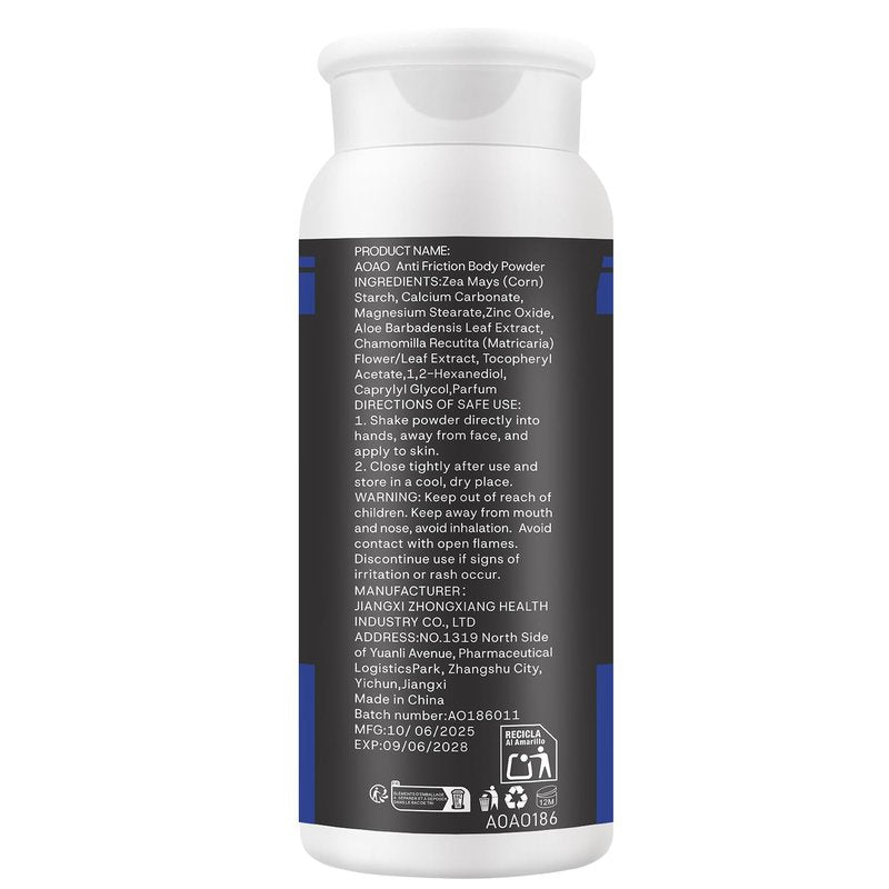 Anti Friction Grooming Powder for Men with Zinc Oxide, Talc-Free Moisture Absorption Body Powder for Groin & Sensitive Skin, Anti Sweat & Whole Body Deodorant, Gentle Comfort Fresh Formula, 3.53oz