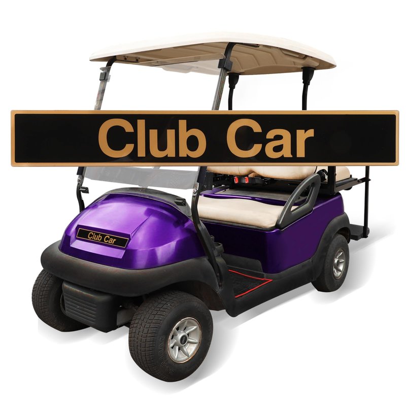Roykaw Club Car Front Name Plate/Emblem for Precedent Golf Cart Models, Replaces OEM # 102502601- Black/Gold