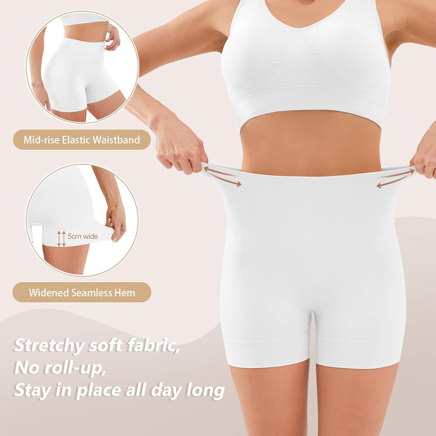 YADIFEN Slip Shorts - Smooth Anti-Chafing Boyshorts for Women | Seamless Yoga Underwear