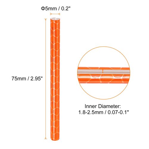 HARFINGTON 72pcs Bike Reflective Spoke Skins 0.2" Plastic Bicycle Spoke Reflectors Spoke Covers Trim Wrap Wheel 360°Visibility for Road Mountain Bike Motorcycles Decoration, Orange