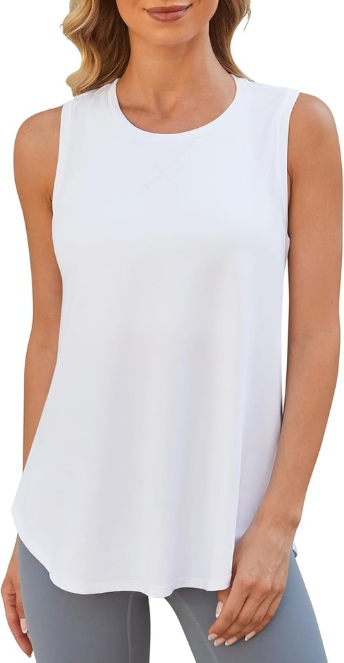 G4Free Racerback Workout Tank Top - High Neck Fast-Dry Sleeveless Athletic Shirt for Women
